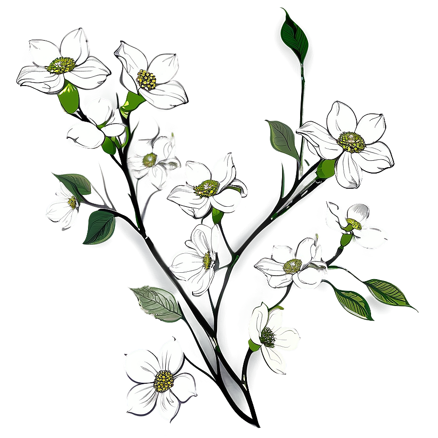 Dogwood Drawing Outline Png 06282024 PNG image