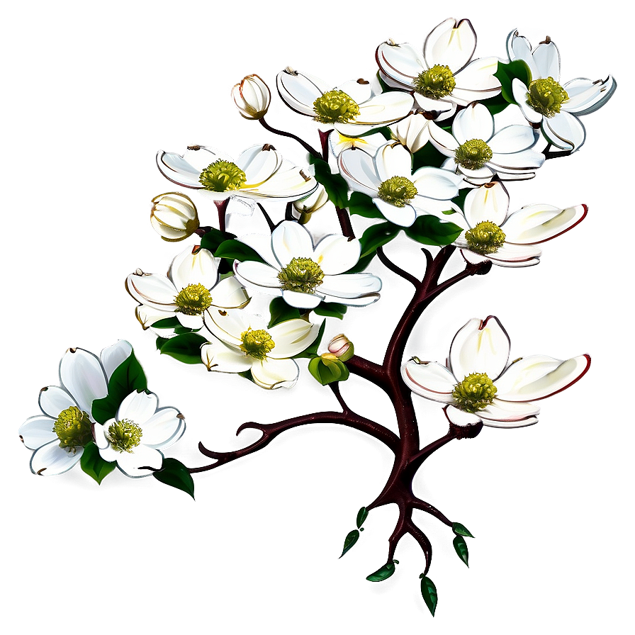 Dogwood Landscape Artwork Png Lng PNG image