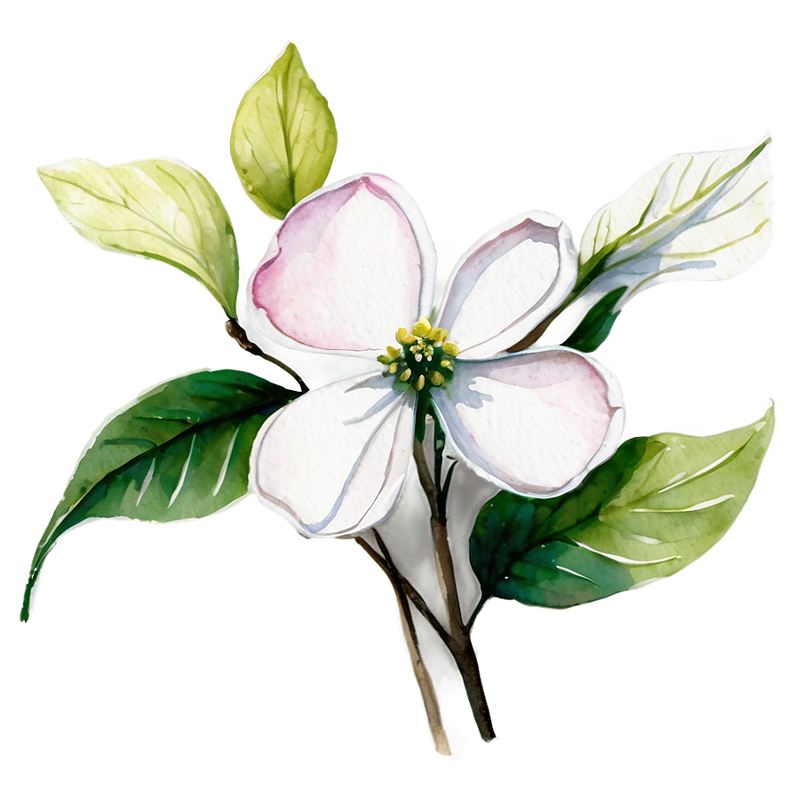 Dogwood Watercolor Painting Png Mgx PNG image