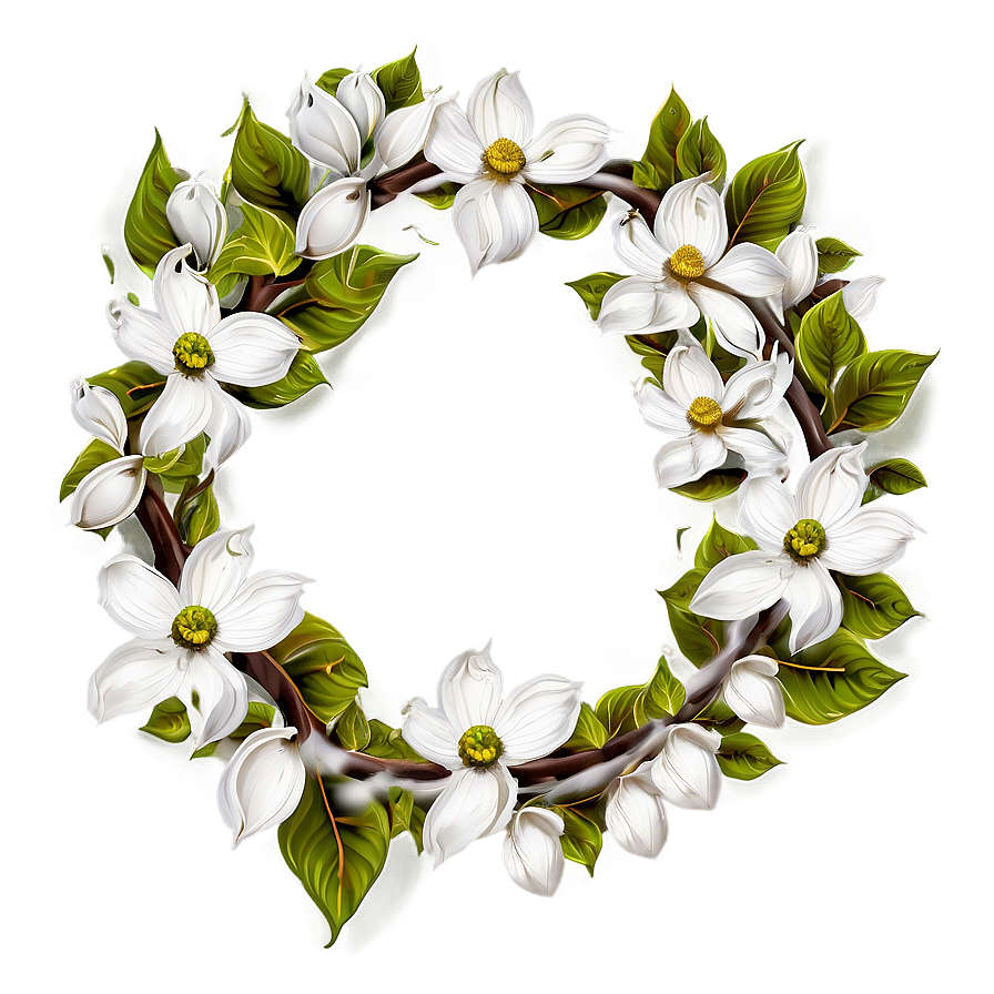 Dogwood Wreath Png 06282024 PNG image