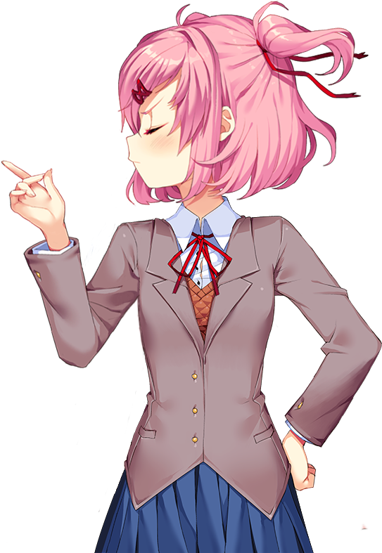 Doki Doki Literature Club Character Pose PNG image