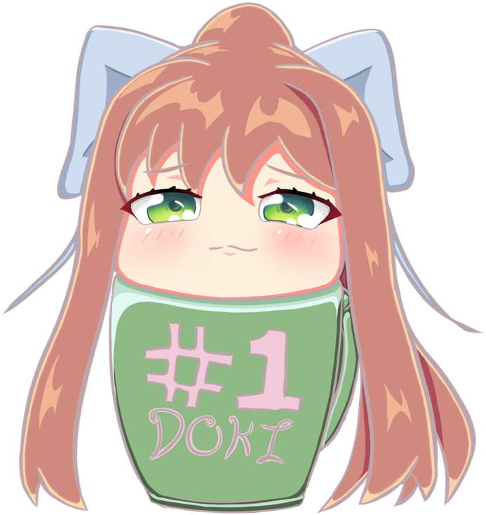 Doki Doki Literature Club Monika Chibi PNG image