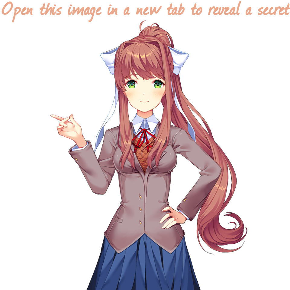 Doki_ Doki_ Literature_ Club_ Monika_ Pointing PNG image