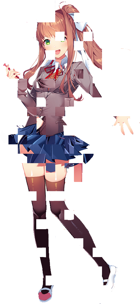 Doki Doki Literature Club Monika Pose PNG image