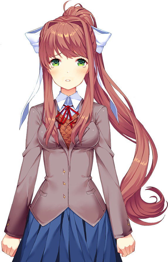 Doki Doki Literature Club Monika Standing PNG image