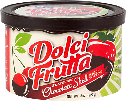 Dolci Frutta Chocolate Shell Topping Container PNG image