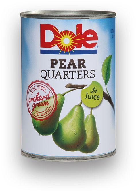 Dole Pear Quarters Can PNG image