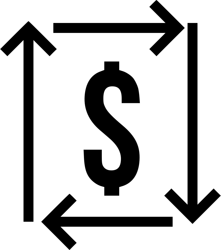 Dollar Sign Expansion Arrows PNG image