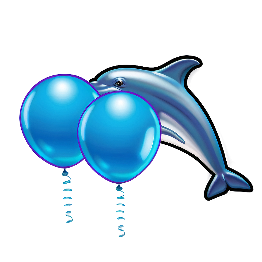 Dolphin Blue Balloons Png 06122024 PNG image