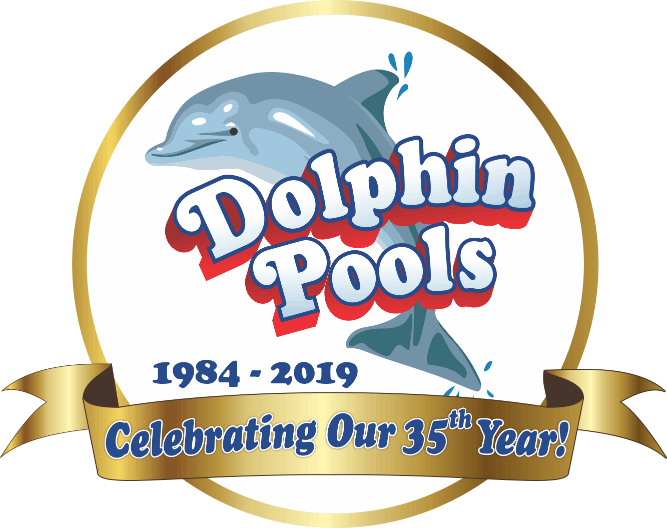 Dolphin Pools35th Anniversary Logo PNG image