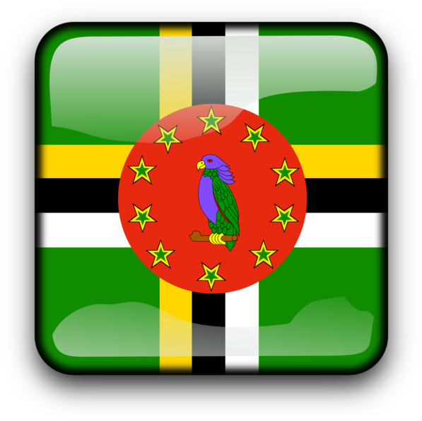 Dominica Flag Button Graphic PNG image
