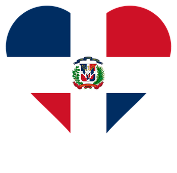 Dominican Republic Flag Heart Shaped PNG image