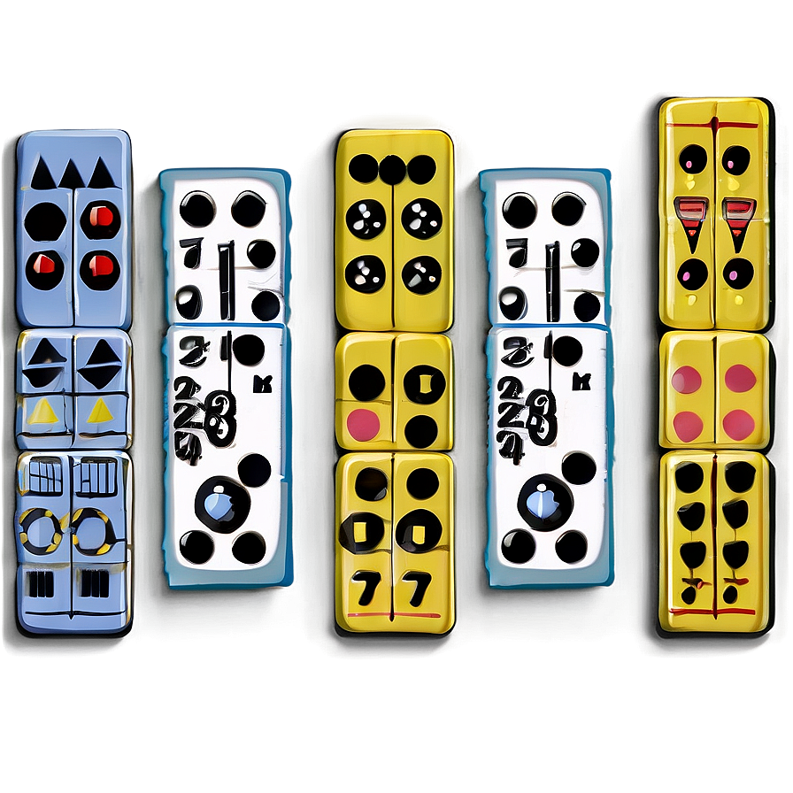 Dominoes With Numbers And Symbols Png 06122024 PNG image