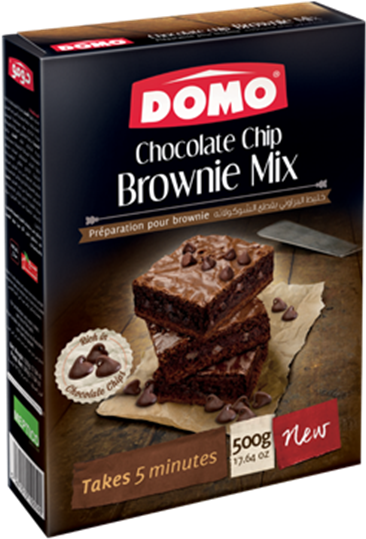 Domo Chocolate Chip Brownie Mix Box PNG image