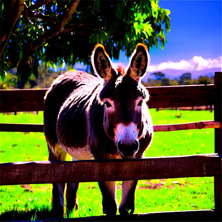 Donkey In Farmyard Png 05232024 PNG image