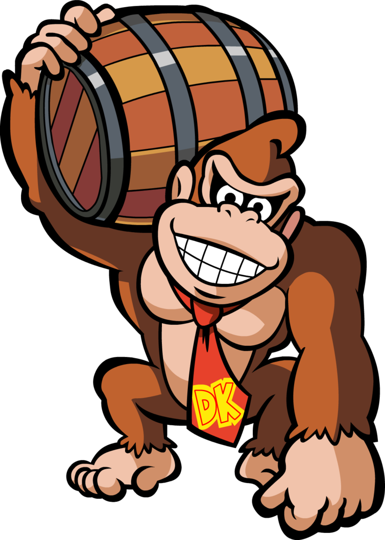 Donkey Kong Barrel Pose PNG image