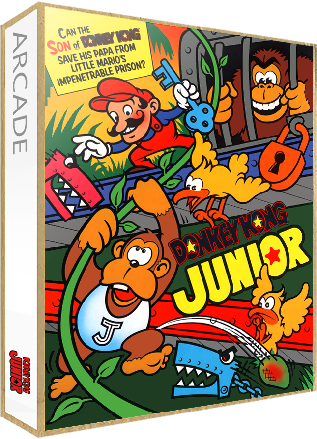 Donkey Kong Junior Arcade Box Art PNG image