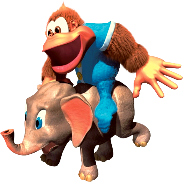 Donkey Kong Riding Elephant PNG image