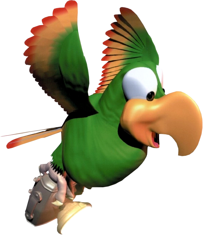 Donkey Kong Series Flying Parrot Character PNG image