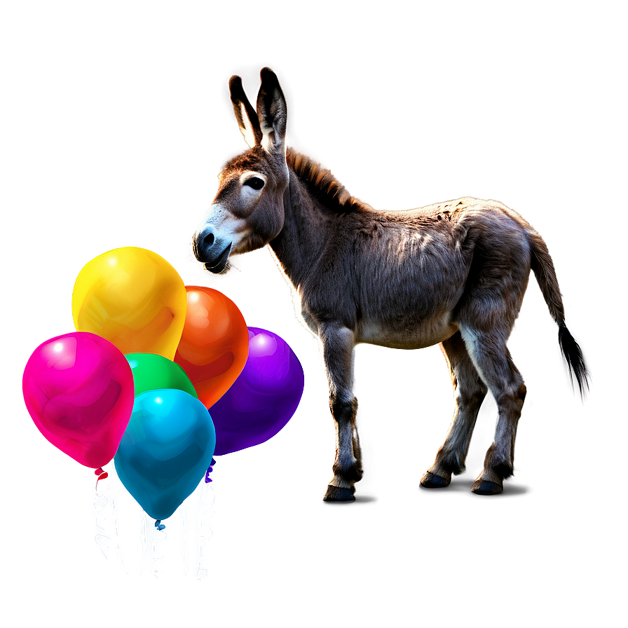 Donkey With Balloons Png Veq PNG image