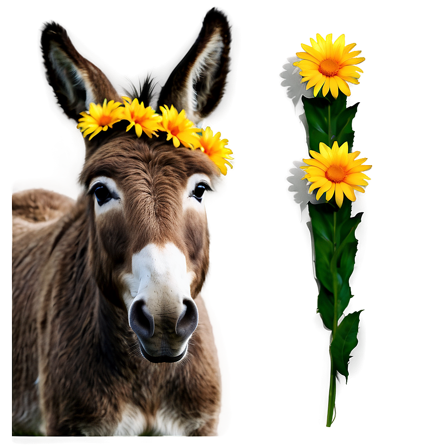 Donkey With Flowers Png 57 PNG image