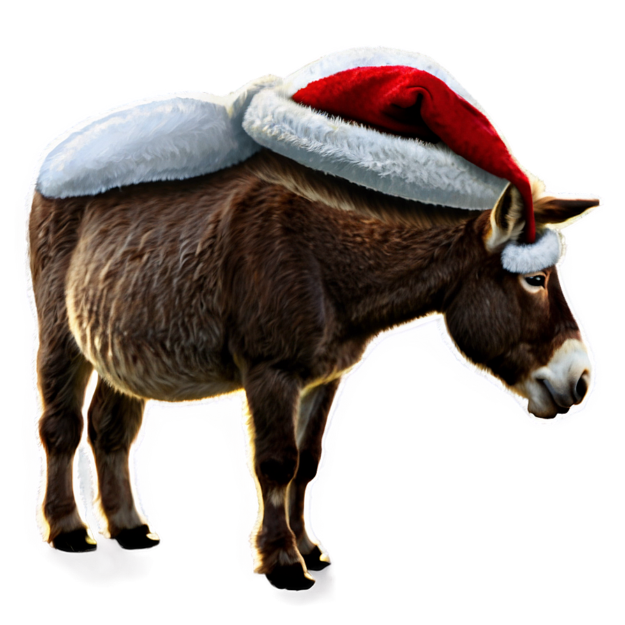 Donkey With Santa Hat Png Swk PNG image