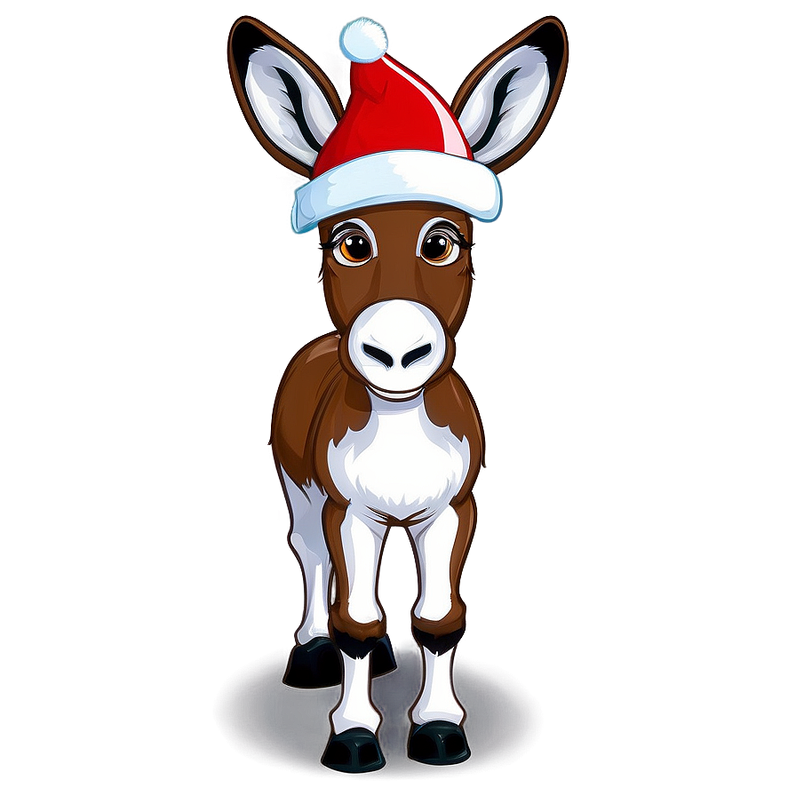 Donkey With Santa Hat Png Wov46 PNG image