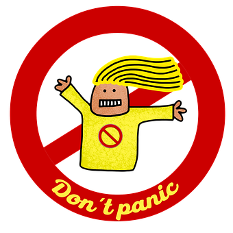 Dont Panic Cartoon Graphic PNG image