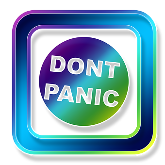 Dont Panic Icon Neon Effect PNG image