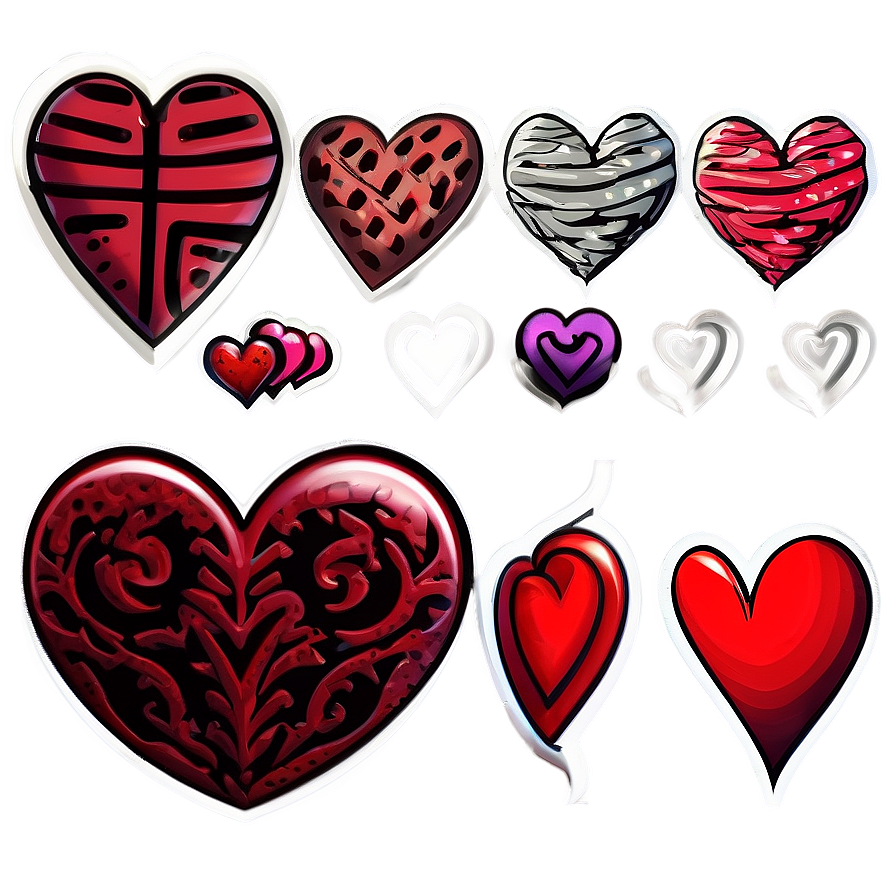 Doodle Hearts Png 05032024 PNG image