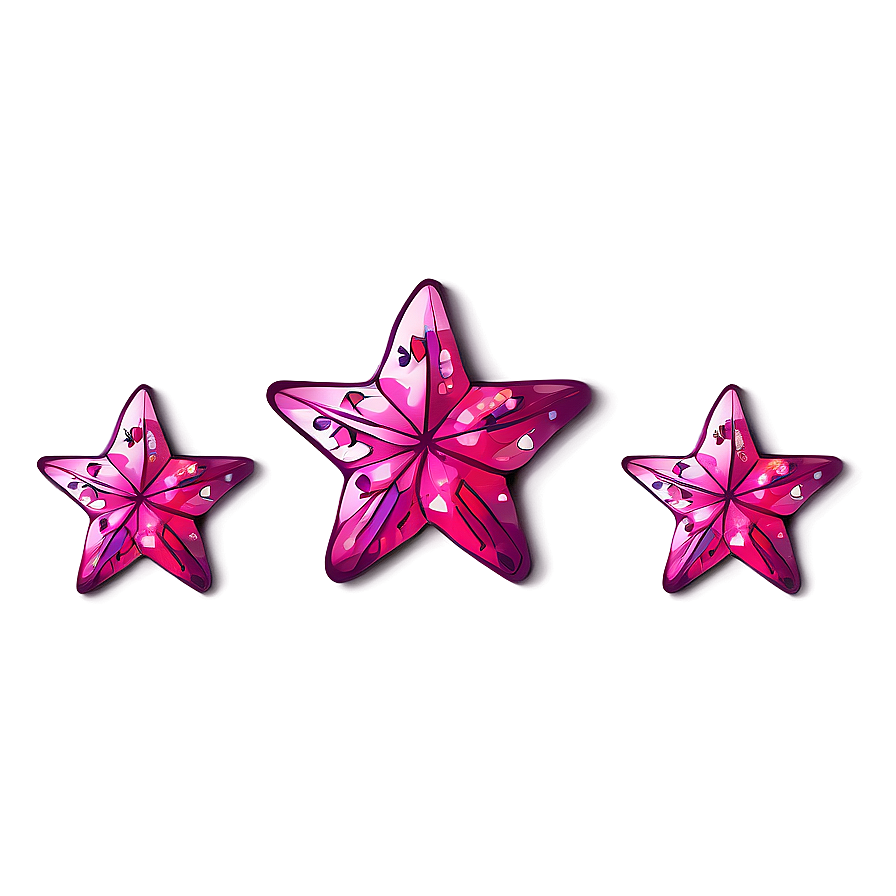 Doodle Pink Stars Png Tin PNG image