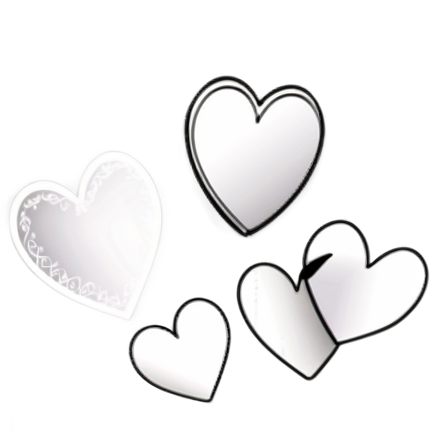 Doodle White Hearts Png Wcj64 PNG image