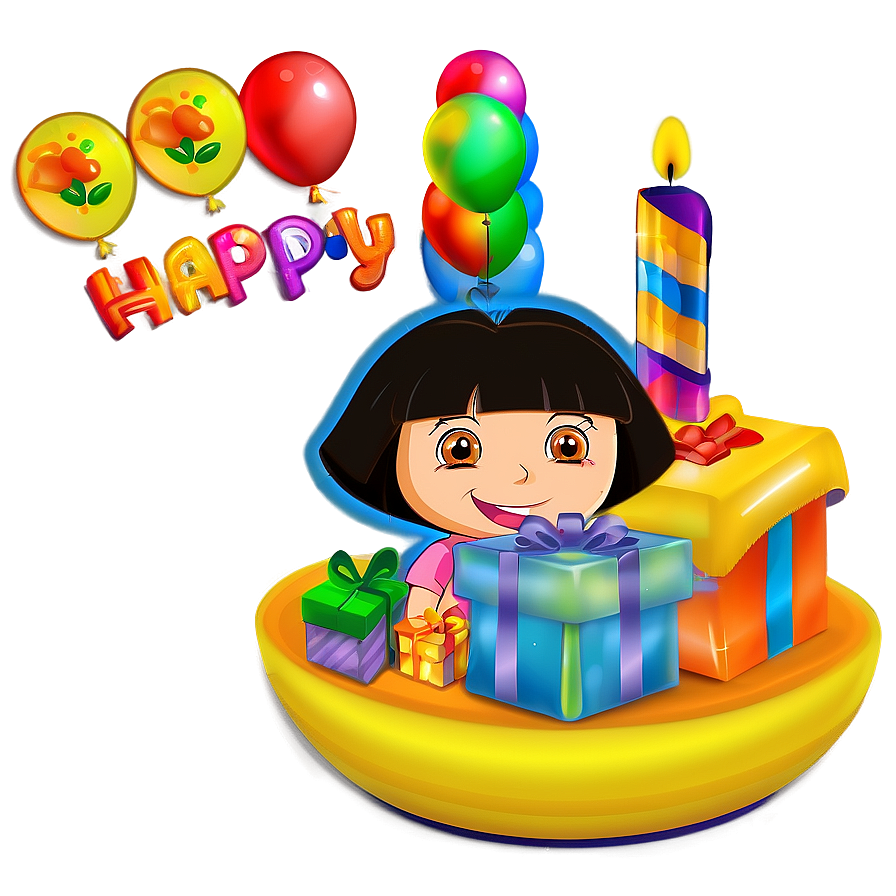 Dora Birthday Theme Png 05242024 PNG image