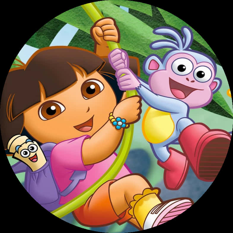 Doraand Boots Adventure Swing PNG image