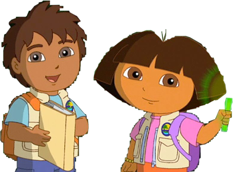 Doraand Diego Animated Characters PNG image