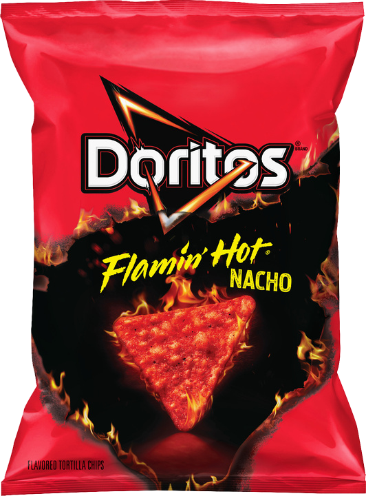 Doritos Flamin Hot Nacho Bag PNG image