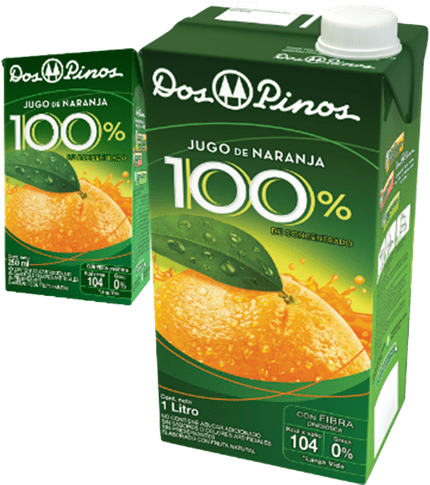 Dos Pinos Orange Juice Packaging PNG image