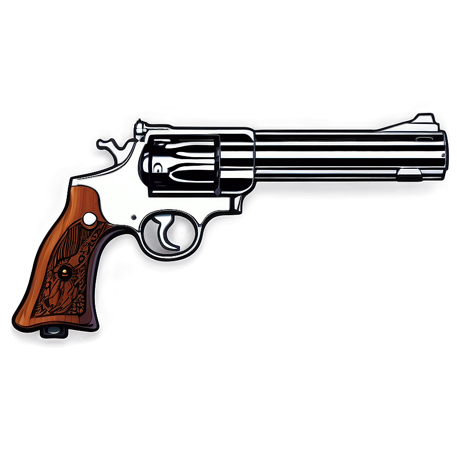 Double Action Revolver Graphic Png 05242024 PNG image