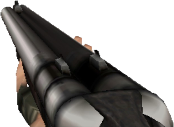 Double Barrel Shotgun Closeup PNG image