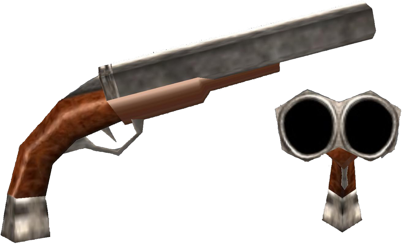 Double Barrel Shotgun3 D Model PNG image