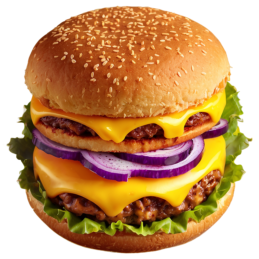 Double Cheese Meltdown Burger Png Cvg74 PNG image