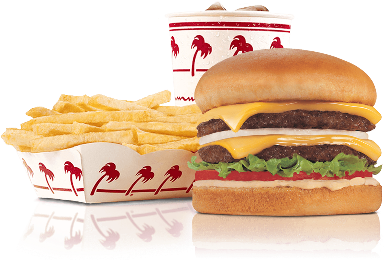 Double Cheeseburger Meal Combo PNG image
