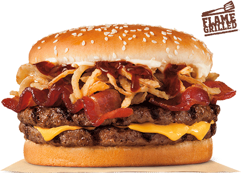 Double Cheeseburgerwith Baconand Crispy Onions PNG image