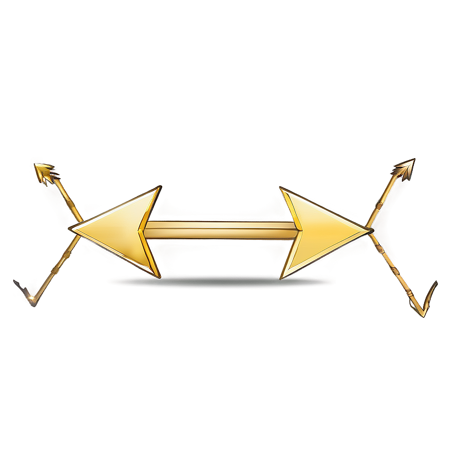 Double Ended Gold Arrow Png 12 PNG image