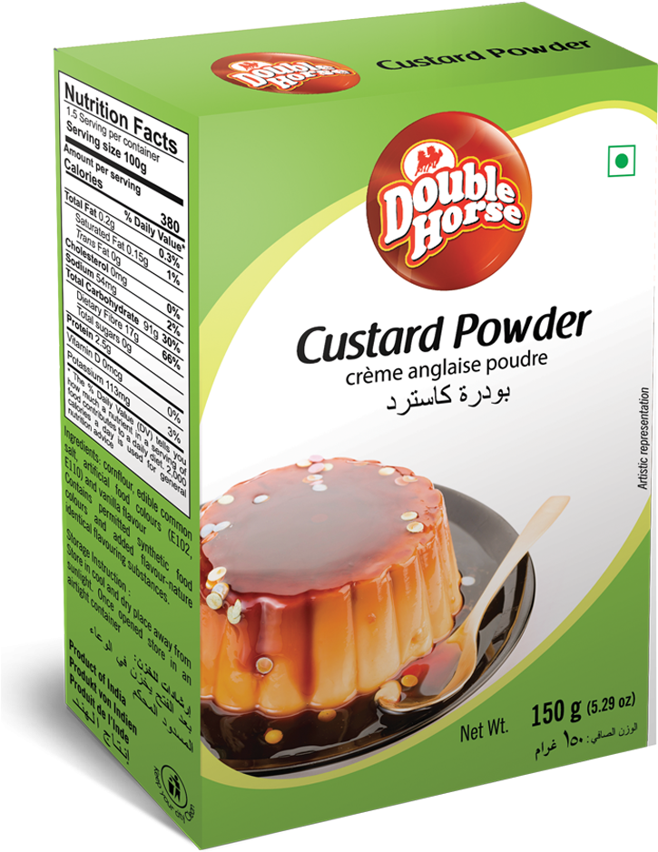 Double Horse Custard Powder Box PNG image