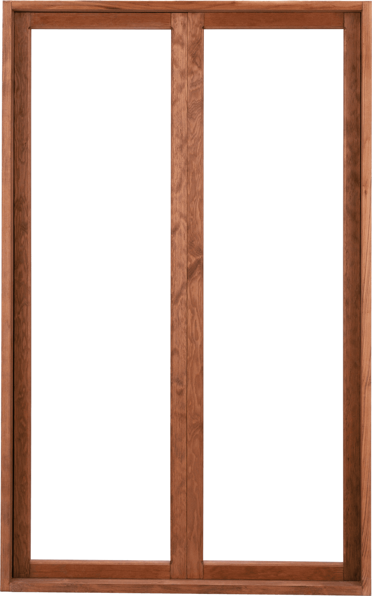 Double Panel Wooden Window Frame PNG image