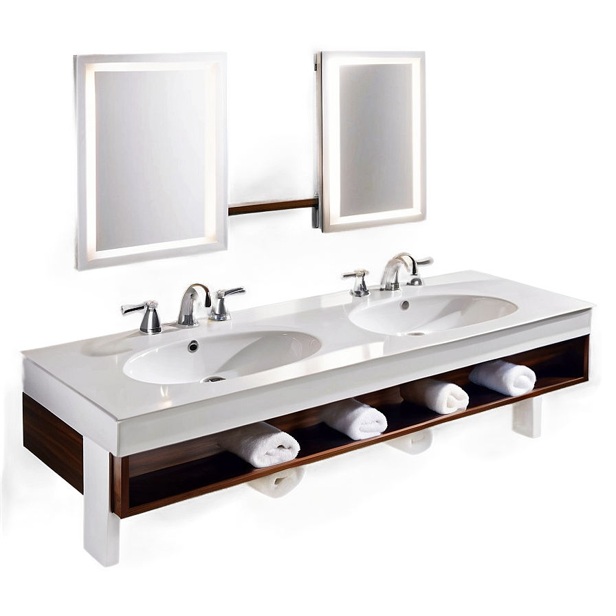 Double Vanity Bathroom Sink Png 06132024 PNG image