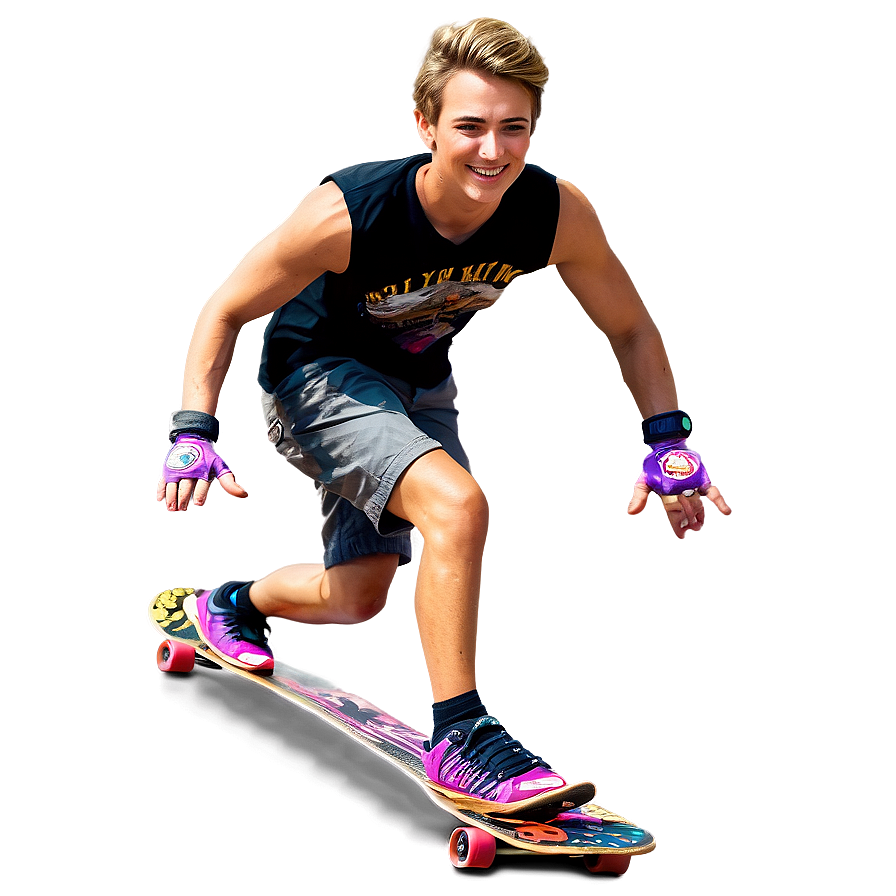 Downhill Longboard Png 06272024 PNG image