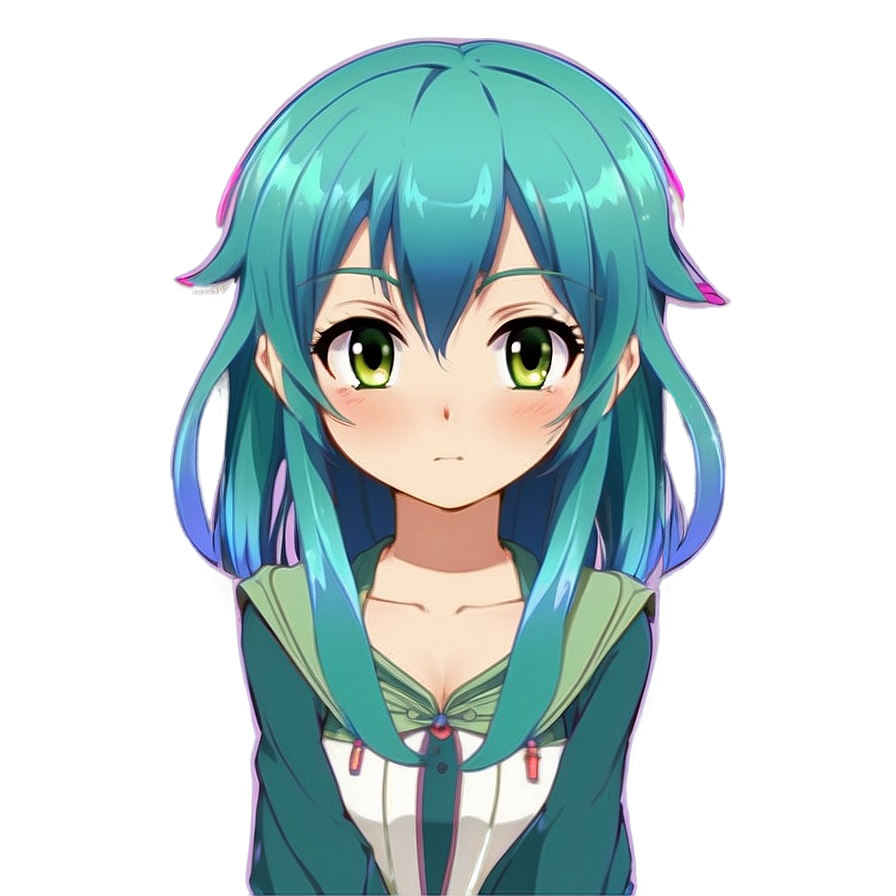 Download Green Haired Anime Character Png Eiv30 PNG image