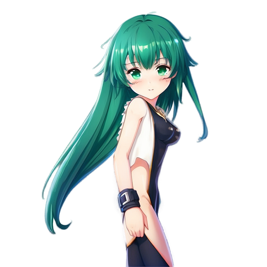Download Green Haired Anime Png Art Xef1 PNG image